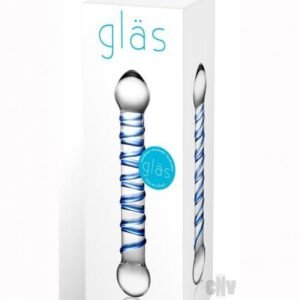 Glas 6.55in Spiral Glass Beaded Dildo
